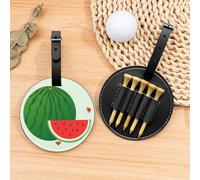 Bolsa organizadora de camisetas de golf de sandía de dibujos animados, bolsa deportiva portátil negra con clip para cinturón, fácil de transportar