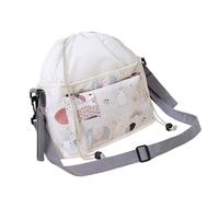 Bolsa organizadora de cochecitos de gran capacidad, bolsa de pañales para bebé, mochila portátil con bordado de oso de dibujos animados