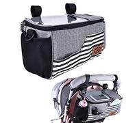 Bolsa Organizadora de Cochecitos, Multifuncional con Correa Para el Hombro Bolso Carro Bebé, Gran Capacidad Súper Liviana Bolso Organizador Bugaboo Universal Impermeable (Gris)