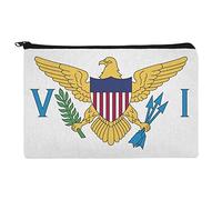 Bolsa organizadora de cosméticos con bandera del territorio de los Estados Unidos de las Islas Vírgenes, multicolor, 20,3 cm