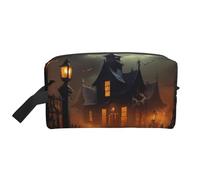 Bolsa organizadora de cosméticos portátil con impresión de Halloween de miedo, bolsa de almacenamiento de gran capacidad
