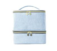 Bolsa organizadora de esmalte de uñas, almacenamiento de doble capa para 30 botellas, estuche de transporte portátil de barniz, Blue, 1 count (Pack of 1)