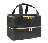 Bolsa organizadora de esmalte de uñas, bolsa de maquillaje de doble capa, estuche de transporte de esmalte de uñas con asas resistentes, estuche para secadora de uñas, caja de belleza de viaje para