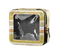 Bolsa organizadora de esmalte de uñas con cremallera, impermeable, transparente, diseño de tribu egipcia, Tribu de viajes horizontales egipcios florales, 1 size