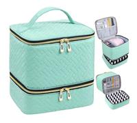 Bolsa organizadora de esmaltes de uñas, Organizador de esmaltes de uñas de Viaje con asa, con Capacidad para 30 Botellas, Neceser portátil