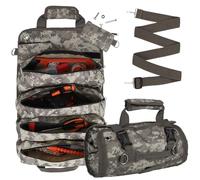 Bolsa organizadora de herramientas, plegable, enrollable, resistente, bolsa de herramientas de transporte mecánico con 2 bolsas desmontables, regalos para papá y hombre, cumpleaños, día del padre