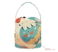 Bolsa organizadora de hilo de ganchillo con agujeros para herramientas de tejer, manualidades