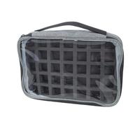 Bolsa organizadora de laca transparente para uñas, con inserciones de espuma ajustables, espaciosas, capacidad para 35 botellas, bolsas de maquillaje de fácil acceso, forro de esponja, contenedor de