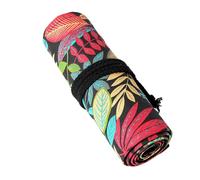 Bolsa organizadora de lápices con estampado de hojas de 12/24/36/48/72 agujeros, bolsa de almacenamiento para lápices, 72 agujeros