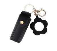 Bolsa organizadora de lápices labiales de moda con materiales de cuero resistentes para un uso prolongado y cierres suaves con cremallera, bolsas portátiles para pintalabios, Black, Talla única