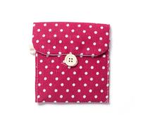 Bolsa organizadora de lino para tampones de gran capacidad, organizador de toallas para mujer, color rojo vino