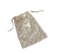 Bolsa organizadora de malla delicada con patrón floral bordado, cierre seguro, almacenamiento de cosméticos, viajes, portátil, compacto, Estilo margarita, S