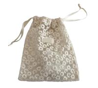 Bolsa organizadora de malla delicada con patrón floral bordado, cierre seguro, almacenamiento de cosméticos, viajes, portátil, compacto, Estilo margarita, M