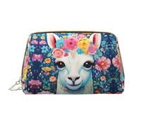 Bolsa organizadora de maquillaje con diseño de delfines de mar profundo y flores rosas, bolsa de cosméticos de tocador, bolsa con cremallera para brochas (tamaño grande), Camello de flores coloridas,