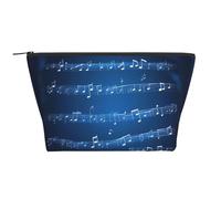 Bolsa organizadora de maquillaje con estampado de notas musicales azules, bolsa organizadora con cremallera, bolsa portátil de viaje, bolsa de maquillaje de moda, notas musicales azules, talla única,
