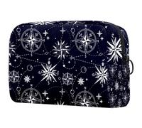 Bolsa organizadora de maquillaje con temática escolar del alfabeto, estuche de almacenamiento de cosméticos, bolsa de aseo portátil para mujeres y hombres, Multicolor 06, 18.5x7.5x13cm/7.3x3x5.1in