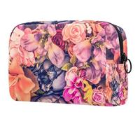 Bolsa organizadora de maquillaje con temática escolar del alfabeto, estuche de almacenamiento de cosméticos, bolsa de aseo portátil para mujeres y hombres, Multicolor 07, 18.5x7.5x13cm/7.3x3x5.1in