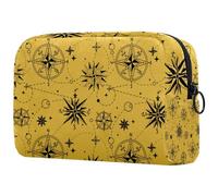 Bolsa organizadora de maquillaje con temática escolar del alfabeto, estuche de almacenamiento de cosméticos, bolsa de aseo portátil para mujeres y hombres, Multicolor 09, 18.5x7.5x13cm/7.3x3x5.1in