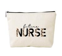 Bolsa organizadora de maquillaje de lino de imitación con letras inspiradoras, prácticas bolsas de cosméticos para viajes, bolsa de cosméticos para mujeres, Ymhzb3345, Mass Beauty