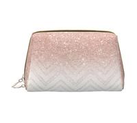 Bolsa organizadora de maquillaje de mano con cremallera de piel con bonito patrón brillante, cartera de gran capacidad, bolsa de maquillaje de viaje para artículos de tocador