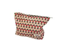 Bolsa organizadora de maquillaje de pana, con estampado retro de flores, bolsa de cosméticos para mujer, bolsa de maquillaje de viaje, estuche de almacenamiento para inodoro, a, Talla única