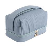 Bolsa organizadora de maquillaje de tostadas de verano, bolsa de maquillaje, bolsa de playa, bolsas de aseo de viaje para mujeres y niñas, Blue, L