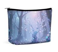 Bolsa organizadora de maquillaje de viaje impermeable, de piel sintética, bolsa de cosméticos de tierra misteriosa, pequeña bolsa de aseo linda, bolsa portátil con cremallera para mujeres y hombres