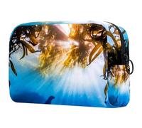 Bolsa organizadora de maquillaje Ocean World Fantasy Underwater Animal Pencil Case Cosmetic Storage Bag Portable Toiletry Pouch for Women Men, Multicolor 01, 18.5x7.5x13cm/7.3x3x5.1in