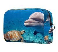 Bolsa organizadora de maquillaje Ocean World Fantasy Underwater Animal Pencil Case Cosmetic Storage Bag Portable Toiletry Pouch for Women Men, Multicolor 02, 18.5x7.5x13cm/7.3x3x5.1in