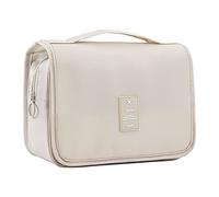 Bolsa organizadora de maquillaje para colgar artículos de aseo de viaje para mujeres, bolsa de cosméticos resistente al agua para niñas, bolsa de maquillaje de viaje para accesorios de tocador, beige,