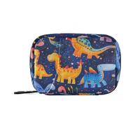 Bolsa organizadora de medicamentos de dinosaurios coloridos con compartimentos desmontables, estuche de viaje para medicamentos