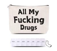 Bolsa organizadora de medicamentos, kit médico de viaje para mujeres y hombres, bolsa de medicamentos divertida, bolsa de cosméticos portátil para niños y niñas, estuche de primeros auxilios con