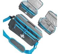 Bolsa organizadora de medicamentos portátil para uso doméstico lateral con resaltar varios compartimentos, gran capacidad de almacenamiento, plan delgado y flexible, cuidado de crisis familiar de 3