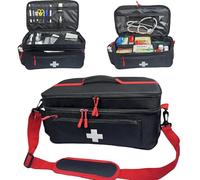 Bolsa organizadora de medicamentos portátil para uso doméstico lateral con resaltar varios compartimentos, gran capacidad de almacenamiento, plan delgado y flexible, cuidado de crisis familiar de 3