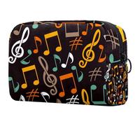 Bolsa organizadora de notas musicales y claves coloridas para mujer, neceser de viaje, bolsa organizadora de maquillaje grande con cremallera, multicolor, 18.5x7.5x13cm/7.3x3x5.1in, Neceser