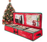 Bolsa organizadora de papel de regalo para Navidad, bolsa de contenedor de papel de regalo de gran capacidad debajo de la cama, bolsa de almacenamiento de papel para envolver rollos de papel, cinta y
