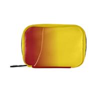 Bolsa organizadora de pastillas de viaje con gradiente naranja y amarillo, pastillero semanal, portátil, 7 días, lindo organizador de vitaminas con cremallera
