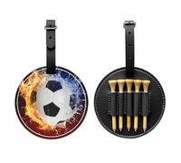 Bolsa organizadora de piel con diseño de fútbol en el fuego y el fuego, ideal como regalo para los amantes de los golfistas