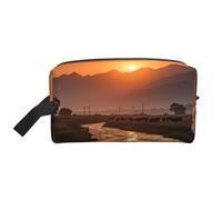 Bolsa organizadora de viaje con estampado de atardecer, bolsa de cosméticos, bolsa de lavado para hombres y mujeres, para viajes, gimnasio diario
