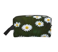 Bolsa organizadora de viaje con estampado de flores de crisantemo blanco salvaje, bolsa de aseo para hombres y mujeres, para viajes, gimnasio diario