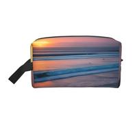 Bolsa organizadora de viaje con estampado de puesta de sol y playa, bolsa de aseo para hombres y mujeres, para viajes, gimnasio diario