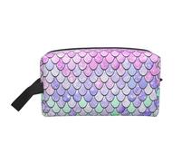 Bolsa organizadora de viaje impresa con escamas de sirena, estuche de almacenamiento de alta densidad con espuma protectora para electrónica