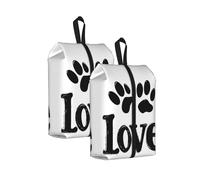 Bolsa organizadora de zapatos de viaje con estampado de huellas de amor, resistente al agua, con asa de cremallera, bolsa ligera para maleta y gimnasio, se pliega para empacar, Estampado de pata de
