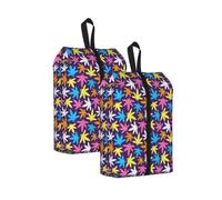 Bolsa organizadora de zapatos de viaje con estampado de malas hierbas para hombres y mujeres, para gimnasio, camping, uso diario, 2 unidades., Talla única, Organizador de bolsas