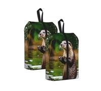 Bolsa organizadora de zapatos unisex con estampado de nutrias marrones de animales, para camping, ligera, portátil, 2 unidades., Talla única, Organizador de bolsas