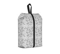 Bolsa organizadora de zapatos unisex con estampado de rosas blancas y negras, 1 unidad, Talla única, Organizador de bolsas