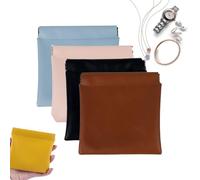 Bolsa organizadora impermeable con cierre a presión de colores sólidos, bolsa organizadora de cuero para lápiz labial, llaves, dinero y maquillaje, 4pcs-f, Altura 100 cm