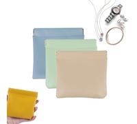 Bolsa organizadora impermeable con cierre a presión de colores sólidos, bolsa organizadora de cuero para lápiz labial, llaves, dinero y maquillaje, 3pcs-b, 12*12cm