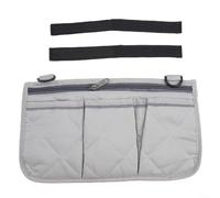 Bolsa organizadora lateral con tira reflectante para reposabrazos de silla de camping, sillas de ruedas y andadores, múltiples compartimentos para artículos esenciales (gris)