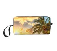 Bolsa organizadora para artículos de tocador con estampado de palmera hawaiana para mujer, tamaño de viaje, bonita bolsa de aseo de viaje, White, Talla única